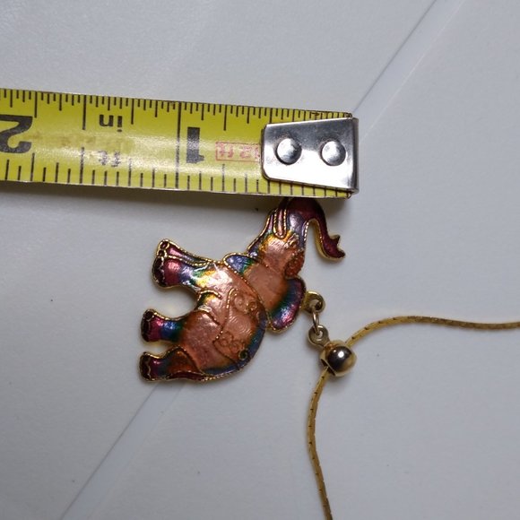 Pink And Blue Lucky Elephant Pendant Necklace 24 Inches - Picture 12 of 16